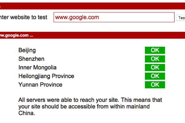 Google Currently Unblocked in China